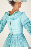  Photos Woman in Historical Civilian dress 5 19th century blue dress medieval clothing upper body 0007.jpg
